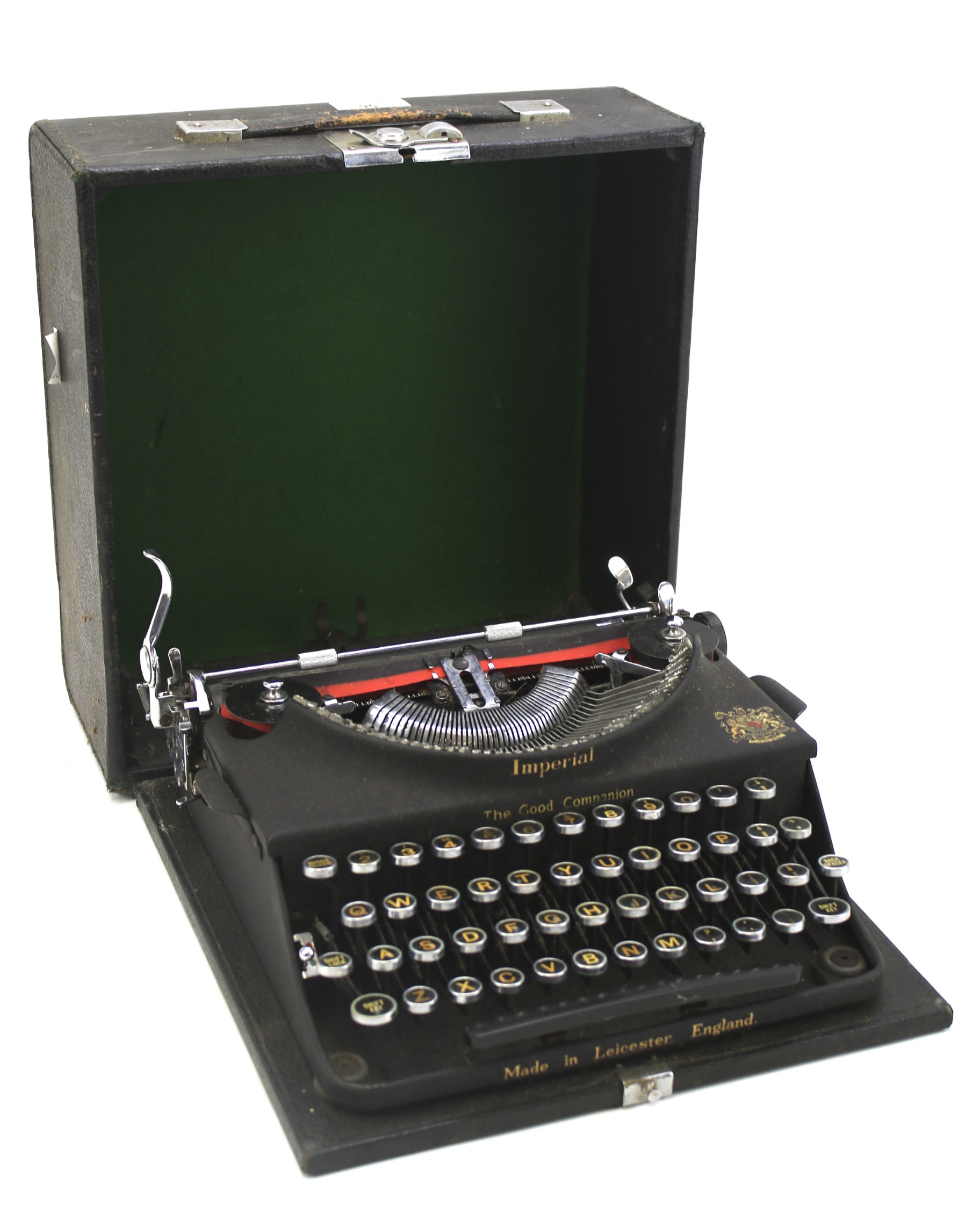 An Imperial portable typewriter.