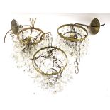 Three vintage metal ceiling lights.