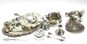 A collection of assorted silver and silver plated wares.