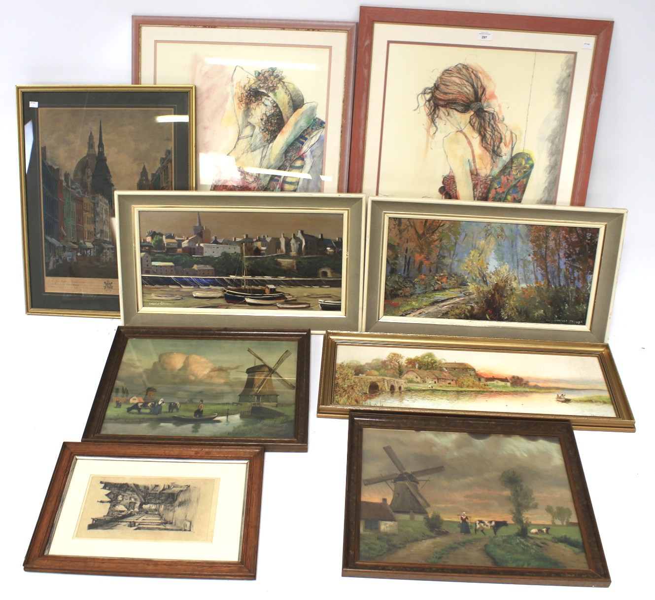A large assortment of prints and paintings.
