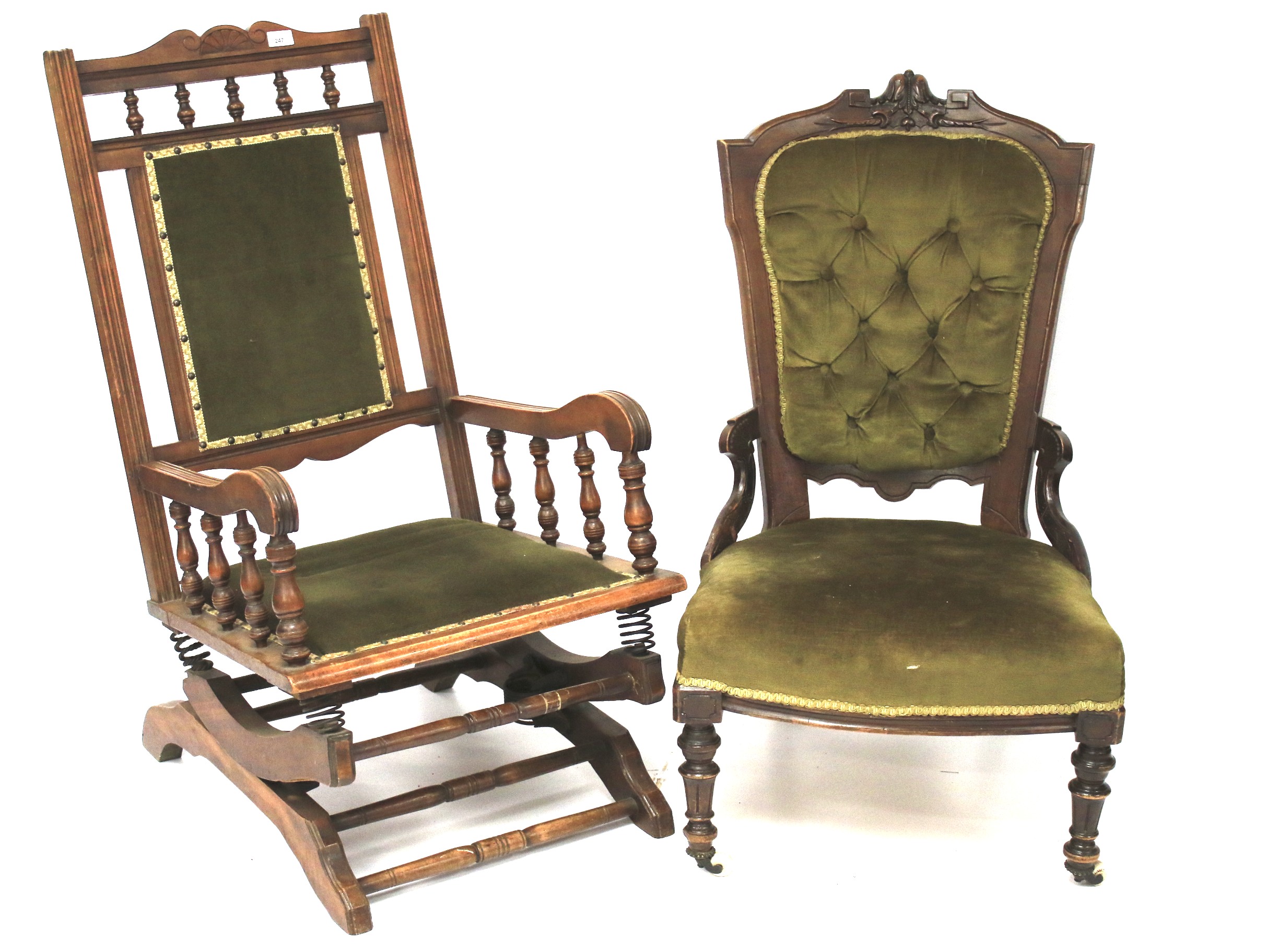 Two early 20th century mahogany chairs.