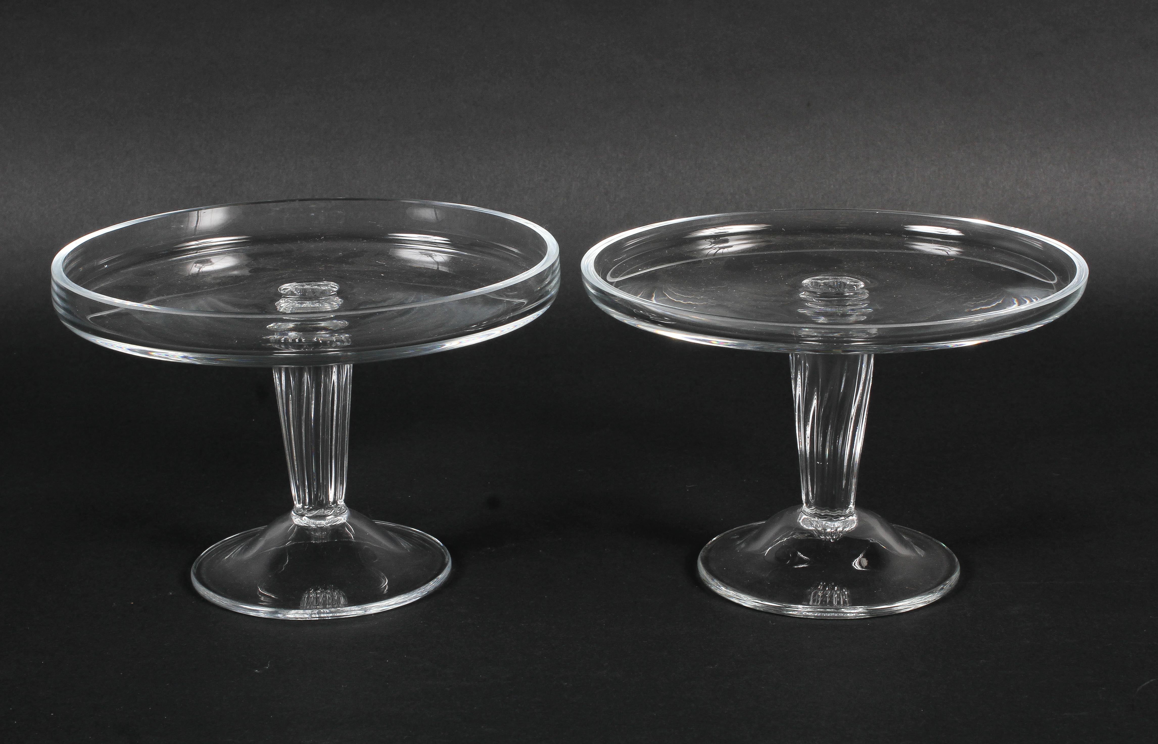Two William Yeoward glass footed comports.