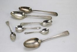 A collection of Georgian and Victorian silver spoons.