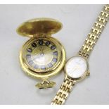 A ladies Rotary wrist watch and a contemporary pocket watch.