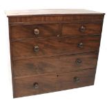 A late Victorian mahogany chest of drawers.
