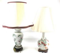 Two oriental ceramic table lamps.