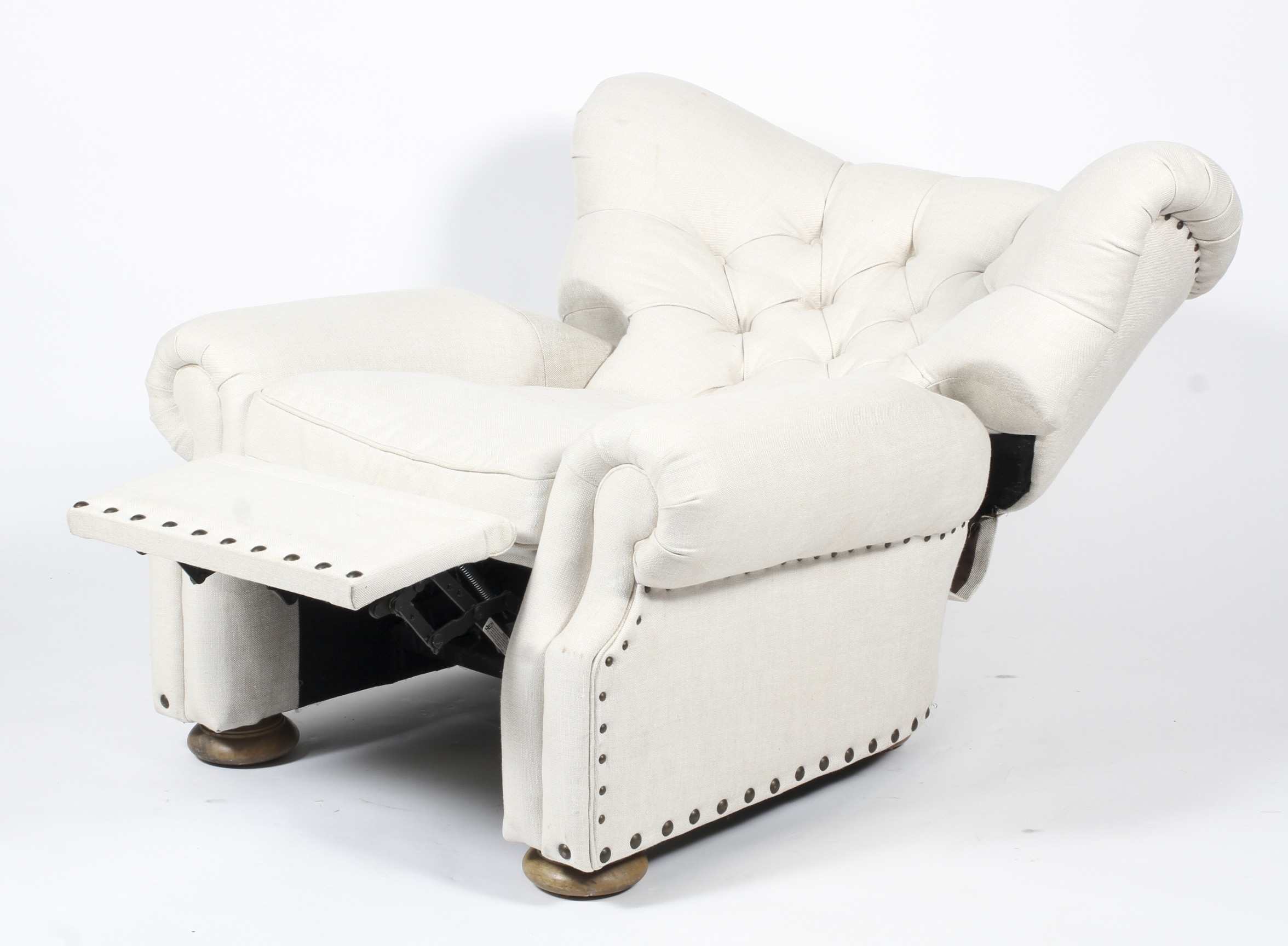A contemporary reclining upholstered button back armchair. - Image 2 of 2