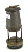 A Wolf Safety Lamp Company miners oil lamp. With brass fittings, 20.