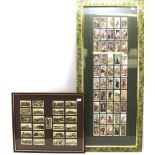 Two framed sets of cigarette cards.