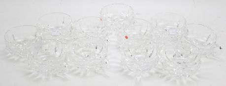 A set of eleven St Louis Crystal punch cups.