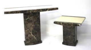 Two faux marble coffee tables.