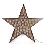 A large contemporary star shaped wall light.