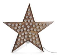 A large contemporary star shaped wall light.