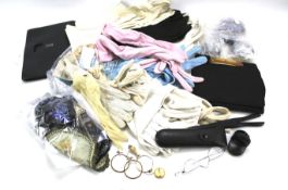 Assortment of ladies accessories including bags, gloves,
