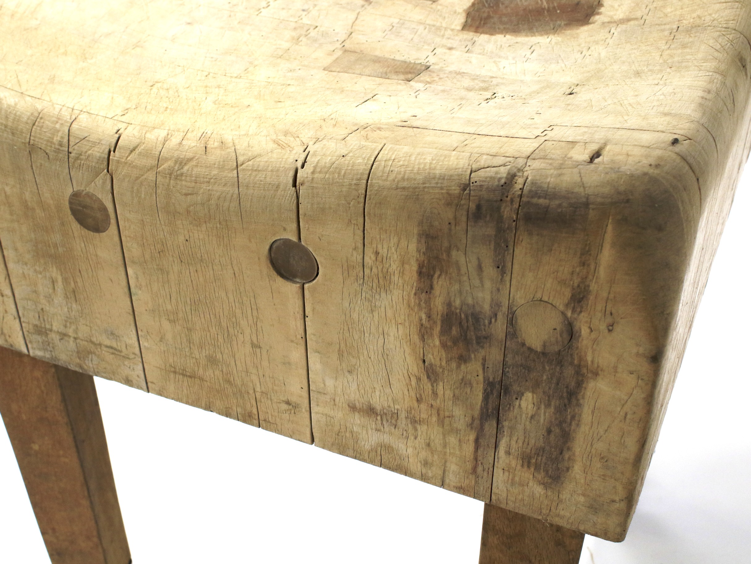 A large vintage butchers block. - Image 2 of 2