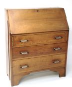 A 20th century mahogany bureau.