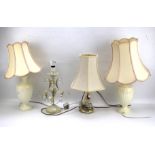 A pair of Wedgwood table lamps and two others.