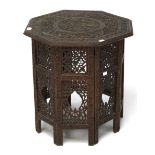 An early 20th century Indian folding table of octagonal form.