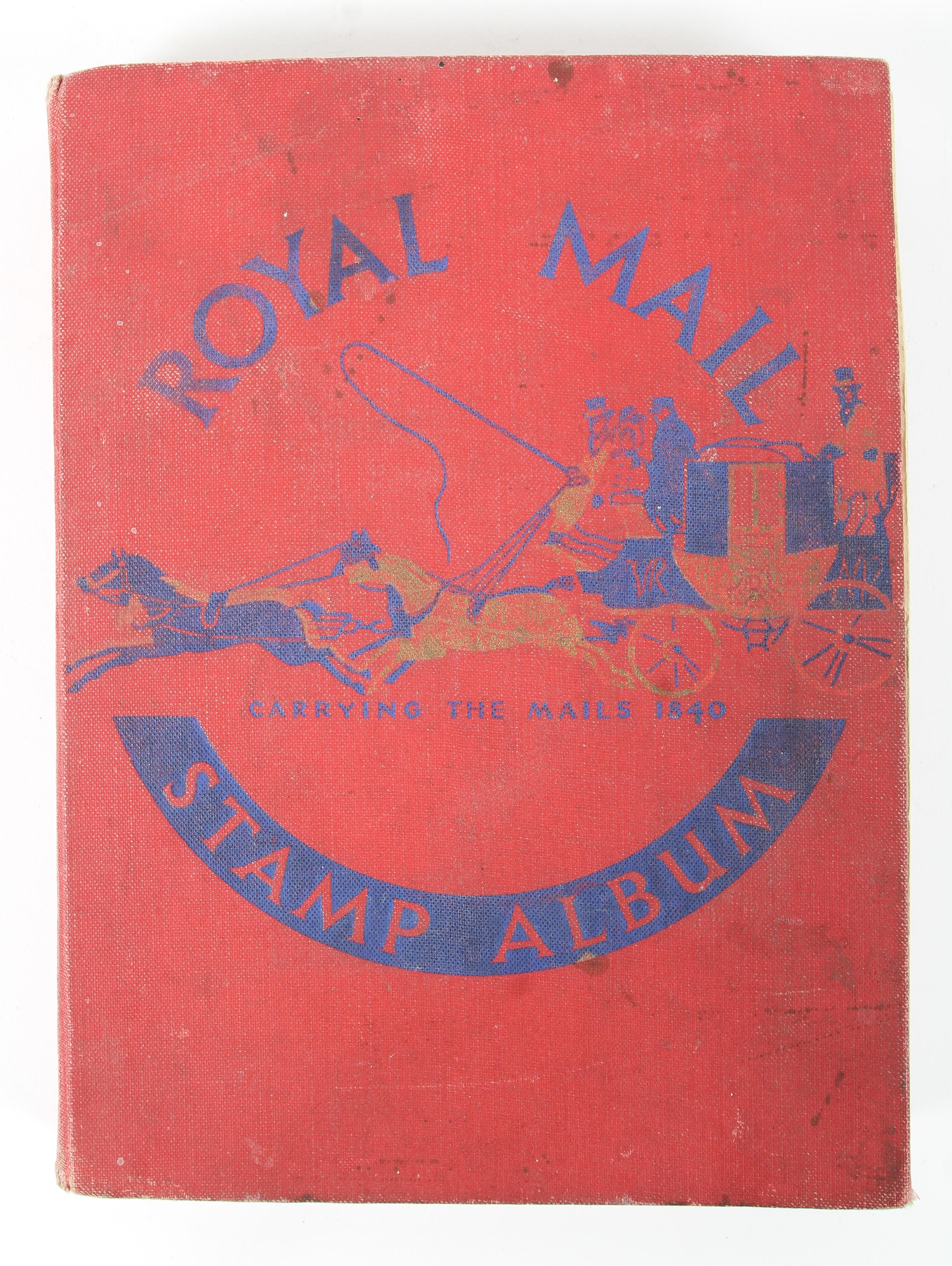 A Royal Mail stamp album containing UK and World stamps and a folder containing selections of First