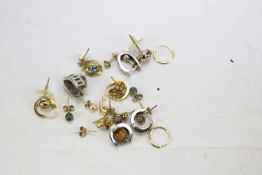 A collection of assorted earrings.