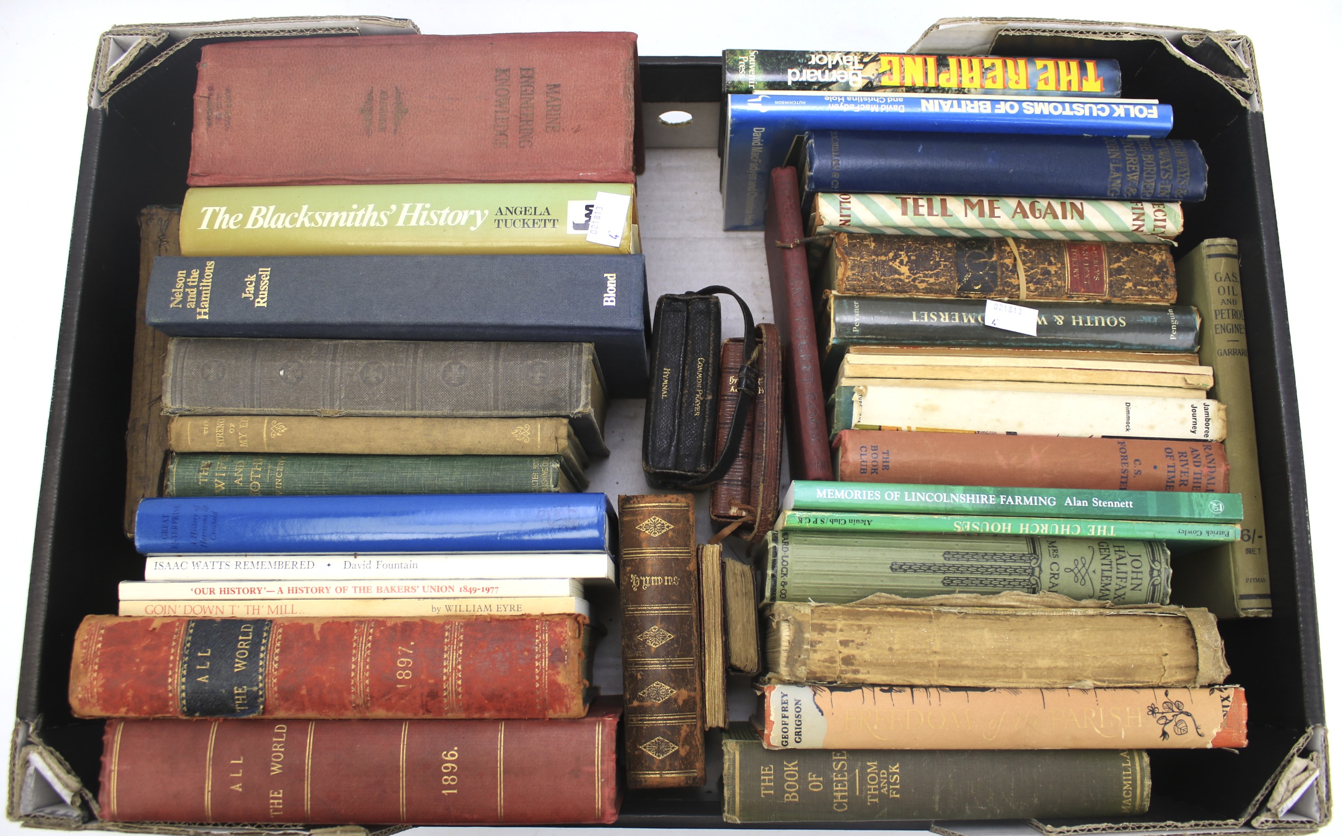 An assortment of 19th century and later books.