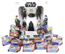 An assortment of Star Wars Toys.