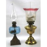 Two Victorian oil lamps.