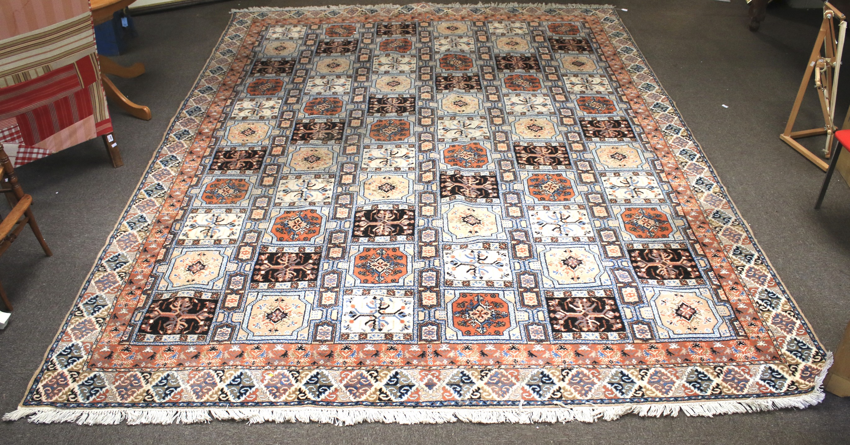 A large Moroccan rug.