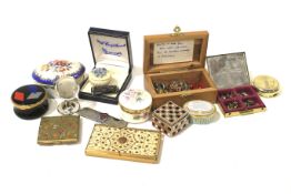 Various decorative ceramic and enamel boxes and compacts etc.