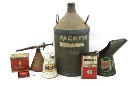 A collection of early oil cans.