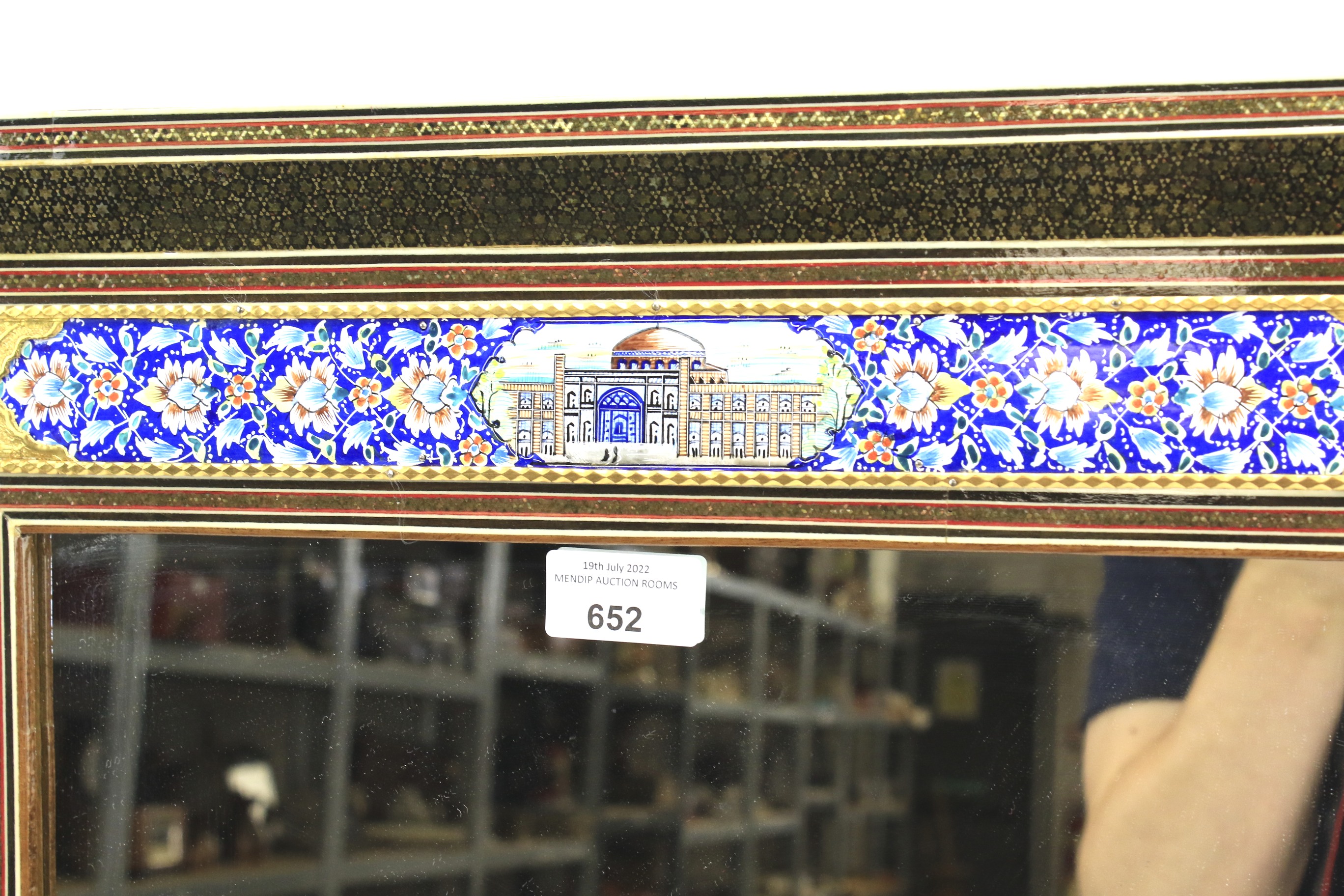 A highly decorated Indian wall mirror. - Image 3 of 3