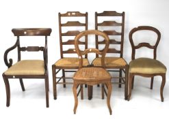 Five 19th and 20th century chairs.