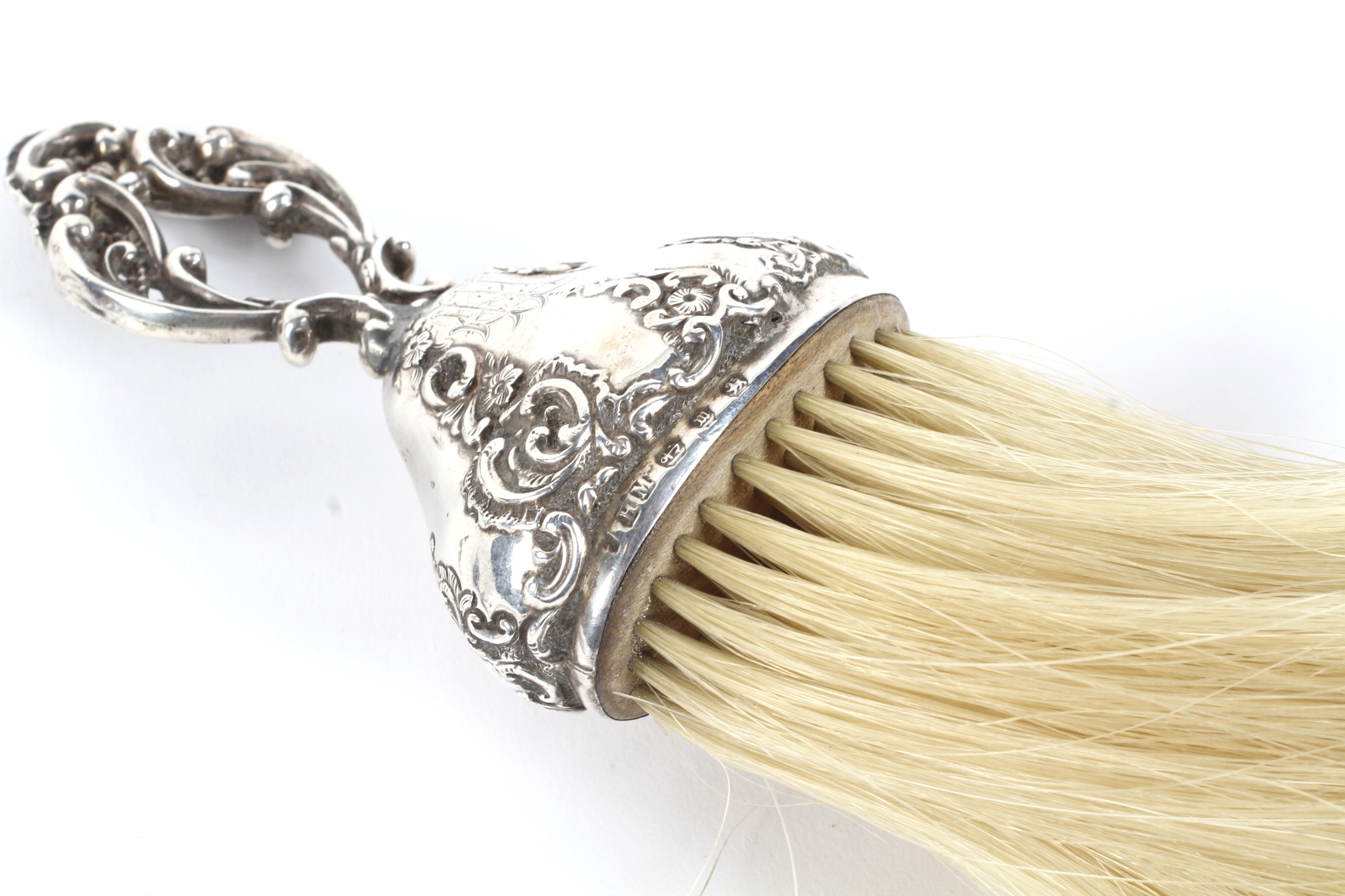 A 19th century silver brush and 20th century ladies manicure set with silver handles. - Image 2 of 2