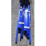 A quantity of adjustable blue painted metal racking.