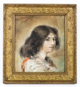 A Continental School, late 19th century, pastel portrait of a woman.