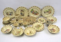 An assortment of Bunnykins tableware.