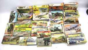 A collection of boxed Airfix models, all unmade, mostly relating to Military hardware.