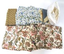 An assortment of curtains and fabric.