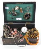 An assortment of silver and other costume jewellery.