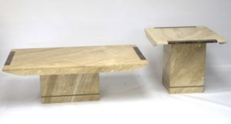 Two marble coffee tables.