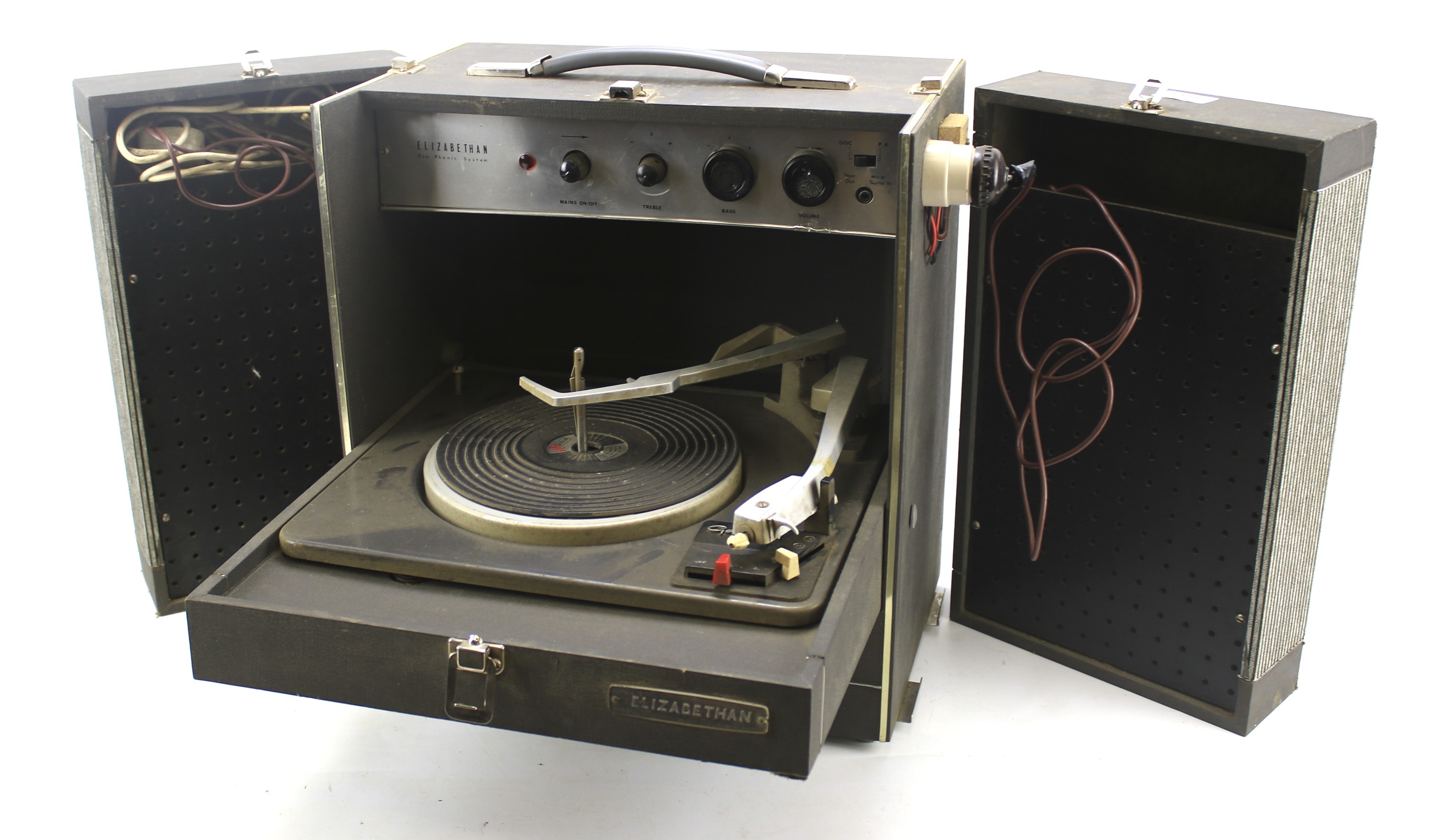 A vintage Elizabethan duo phonic record deck system.