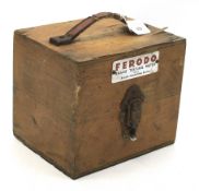 A vintage Ferodo brake testing meter in original wooden case.