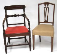 Two early 20th century mahogany chairs.
