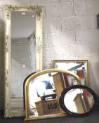 Four 20th century mirrors.