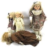 An assortment of vintage dolls.