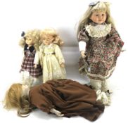 An assortment of vintage dolls.