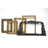 An assortment of picture frames.