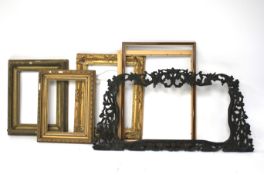 An assortment of picture frames.