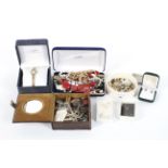 An assortment of vintage costume jewellery.