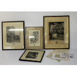 Four signed prints after works by Jean-Louis Meissonier.